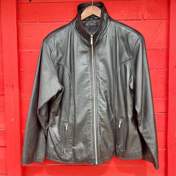 Maxima by Wilson’s leather zip up leather jacket - Picture 1 of 15